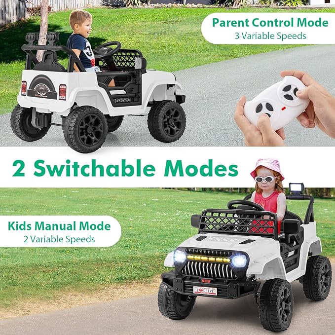 Costzon Kids Ride On Truck, 12V Battery Powered Electric Vehicles w/Remote