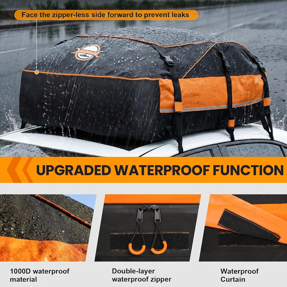 Sailnovo Aerodynamic Rooftop Cargo Carrier Bag, 20 Cubic Feet Waterproof Car ...