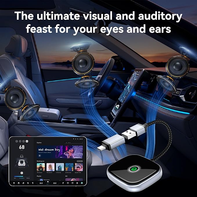 Wireless CarPlay Adapter, Wireless Car Screen Adapter