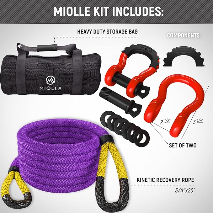 MiolleGear Kinetic Recovery Tow Ropes