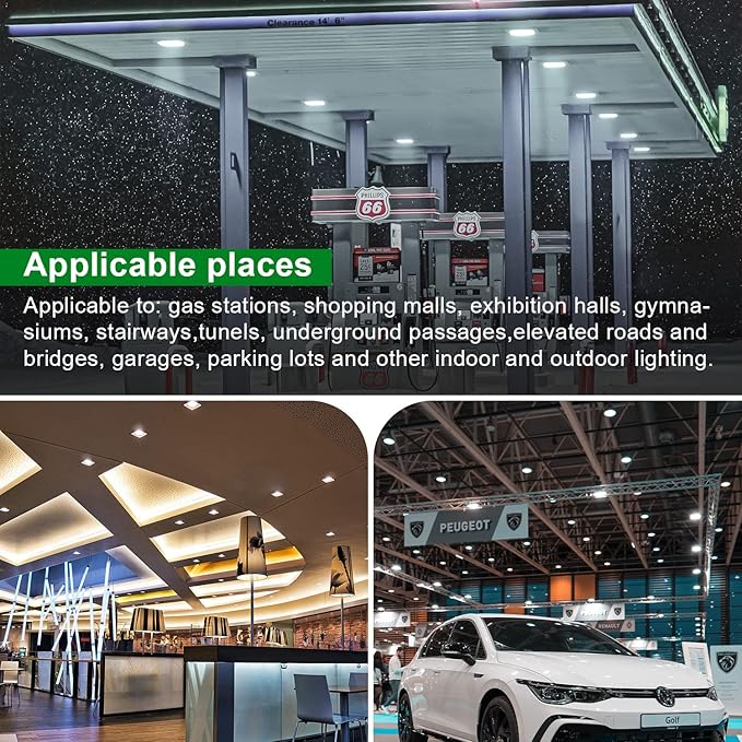 OSTEK 2 Pack LED Gas Station Canopy Light, 150W Carport Ceiling Light 5700K
