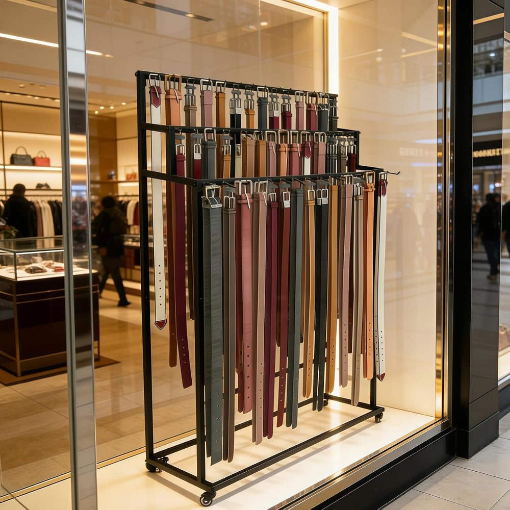 Belt Rack,Belt Display Organizer,Retail Rack for Belts Ties Bags