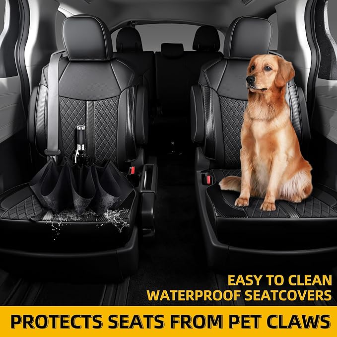 Custom Fit Sienna Seat Covers for Toyota Sienna LE, XLE 2021-2025 3-Row