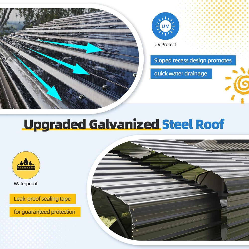 YOLENY 14x25FT RV Carport, Outdoor Heavy Duty Metal Car Ports with Galvanized...