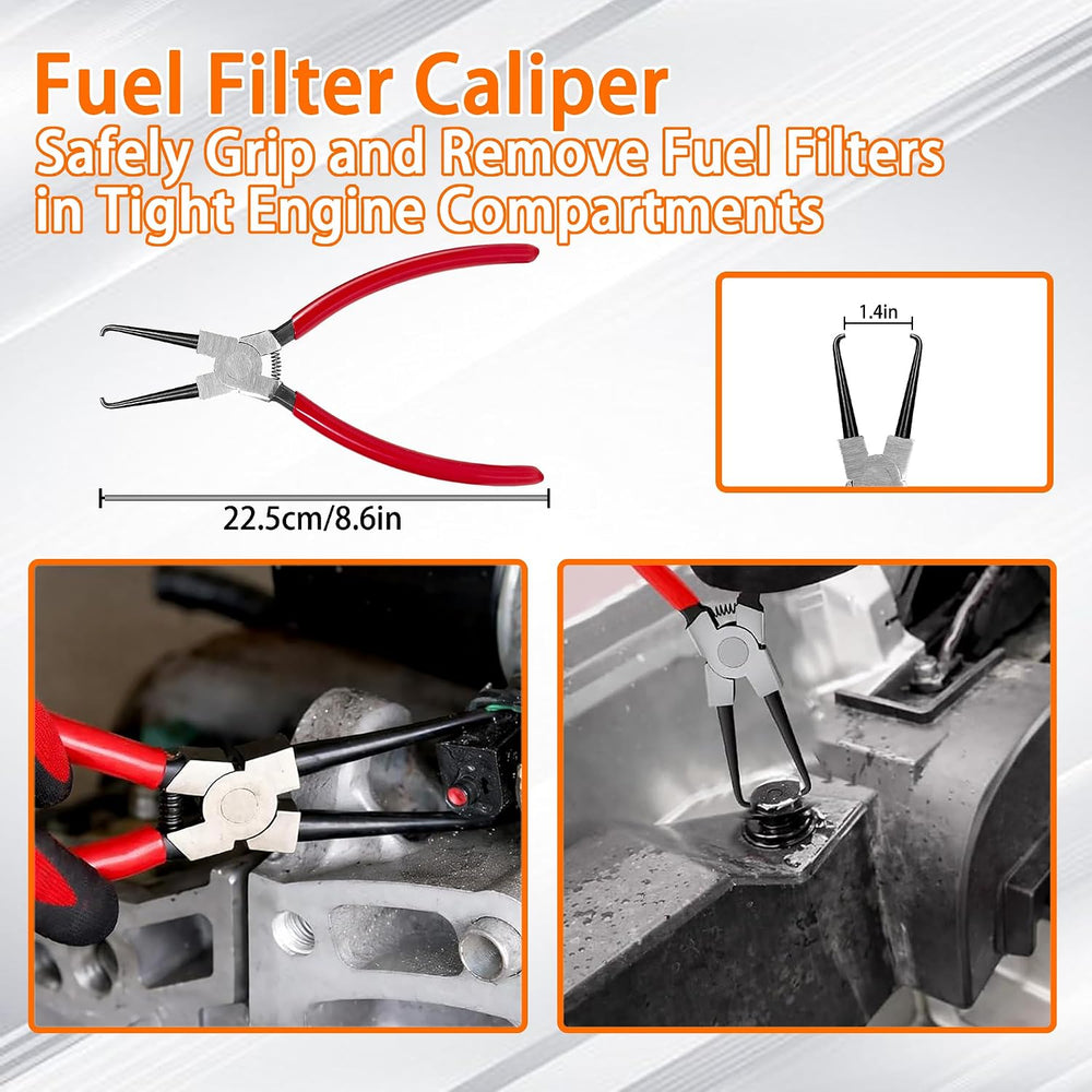 8-Piece Fuel Line Disconnect Tool Set with Hose Clamp Pliers, Relay Puller, P...