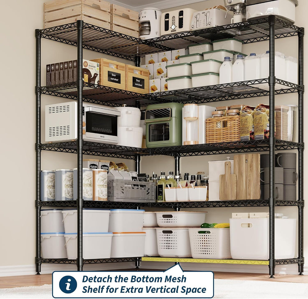 Garvee 71" Wide Storage Shelves Metal Shelving Units 5 Tier, 1325LBS