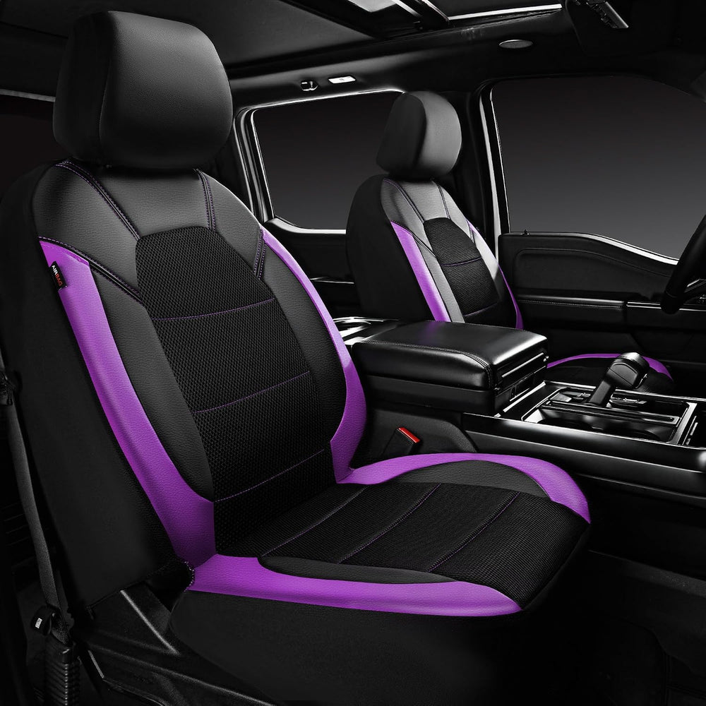 CAR PASS Leather Seat Covers, Breathable Universal Car Seat Cover Full Set fo...