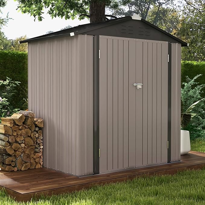 Patiowell 6x4 FT Outdoor Storage Shed, Garden Tool Storage Shed