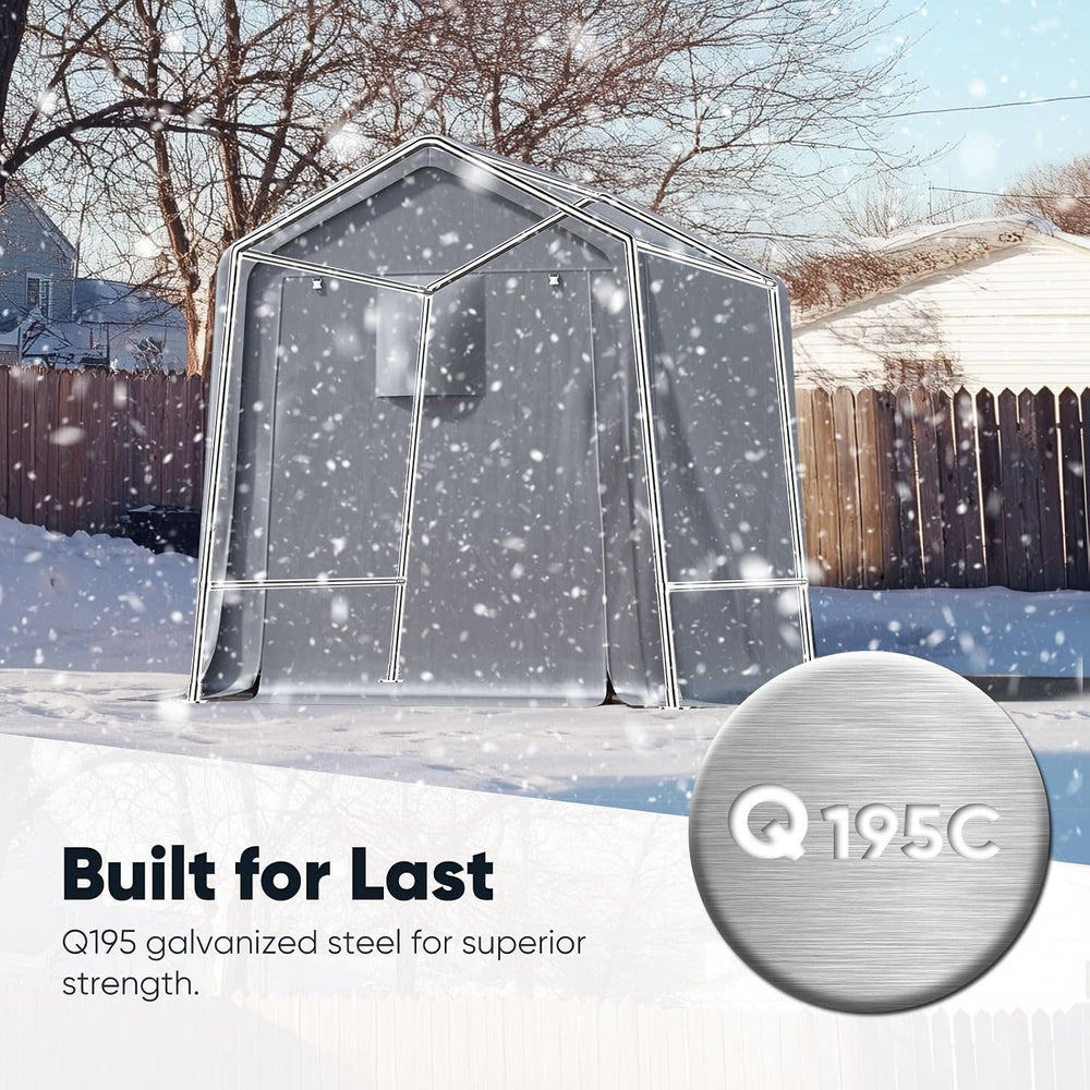 Quictent 6x8FT Small Storage Shelter Portable Shed with Roll-up Door&Vents