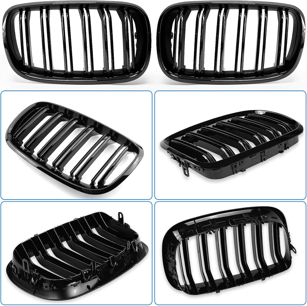 X5 E70 Black Front Kidney Grill Fit for 2007-2014 BMW X5 E70 X6 E71 | Gloss B...