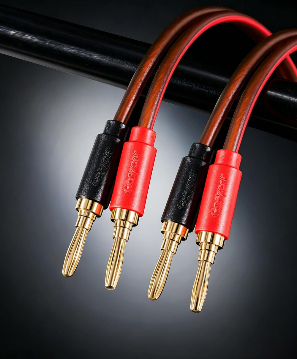 Speaker Wire with Banana Plugs,14 Gauge Speaker Cables, Oxygen-Free Copper(OF...