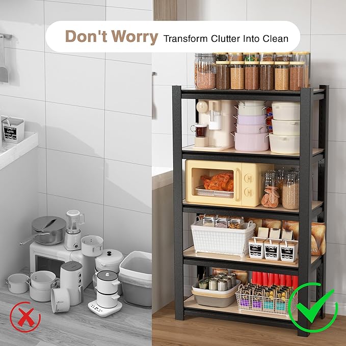 WORKPRO House 5-Tier Shelving Unit, 3000lbs Adjustable Storage Shelves