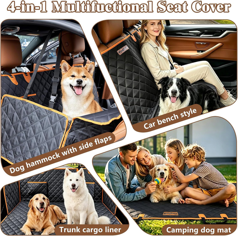 Dog Seat Cover for Back Seat, Waterproof Dog Hammock for Car &SUV