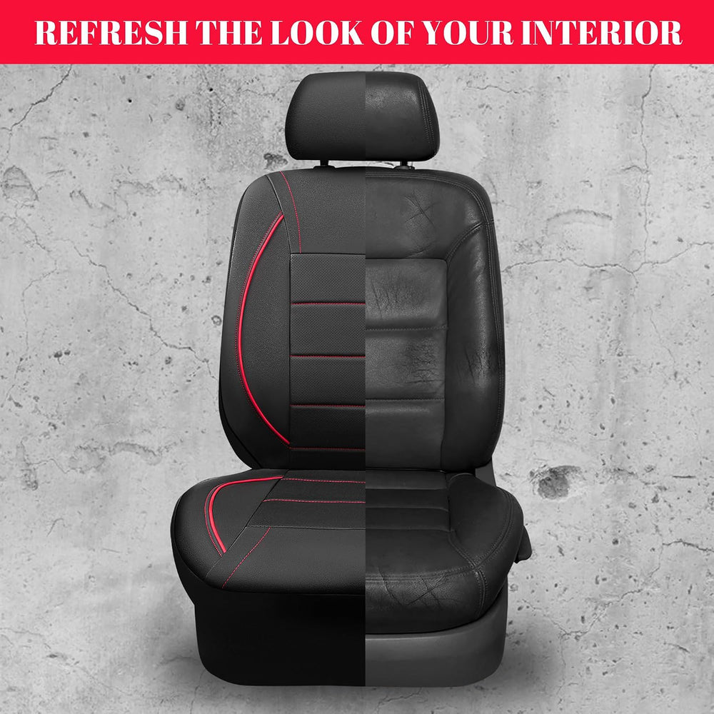 CAR PASS Universal FIT Piping Leather Two Front Seat Covers, Waterproof Faux ...