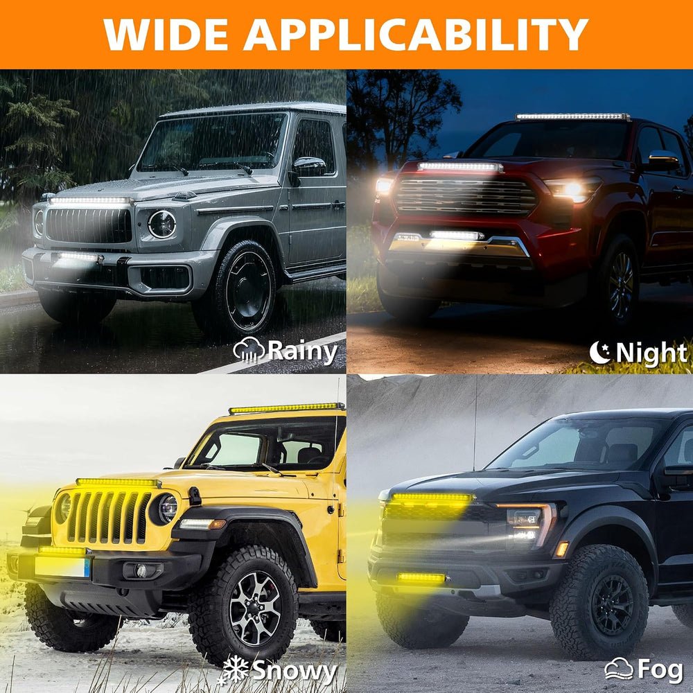 White Amber LED Light Bar 12”100W Slim Off Road Auxiliary Light