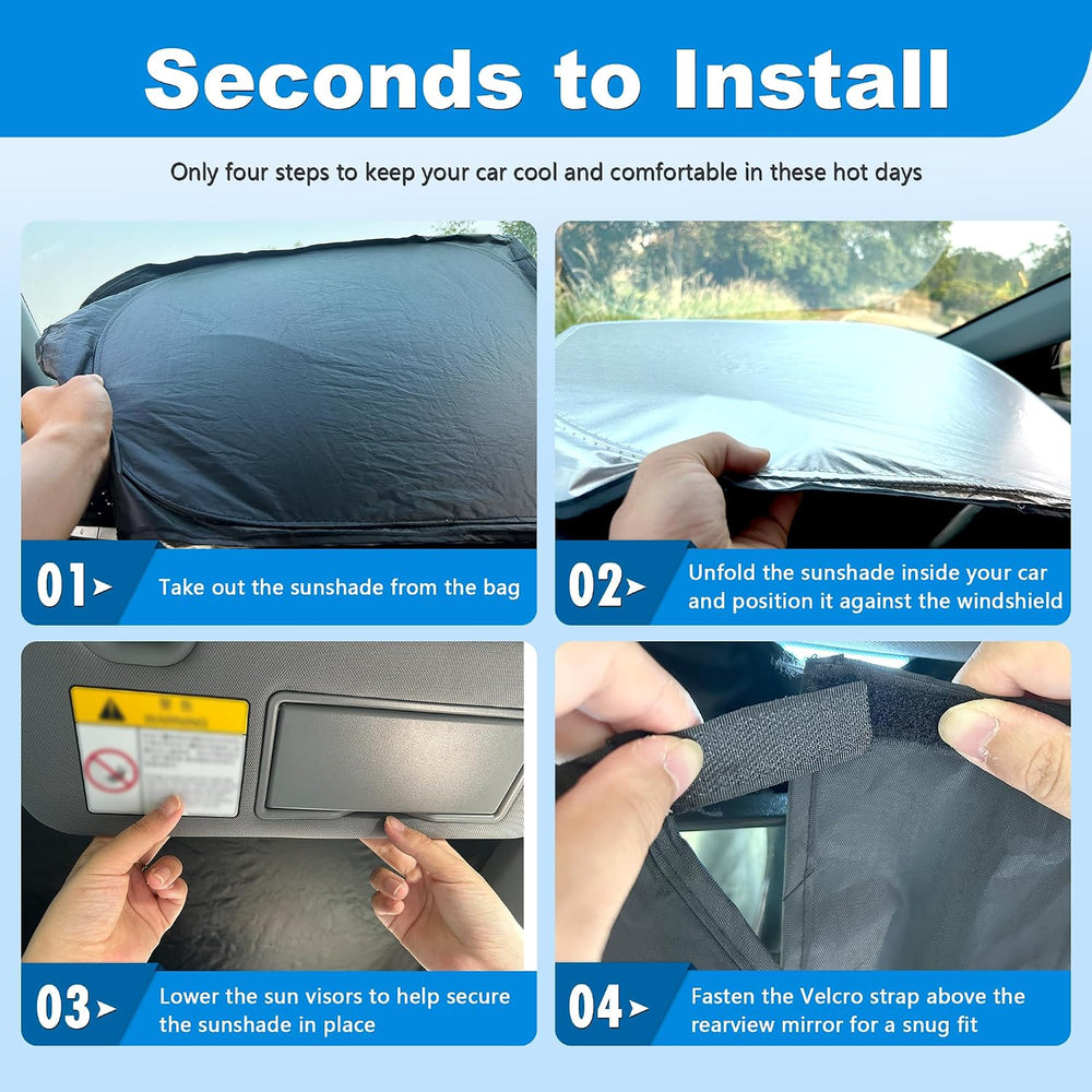 Front Windshield & Side Window Sun Shade for 1992-2025 Fo-rd E-Series E-150 E...