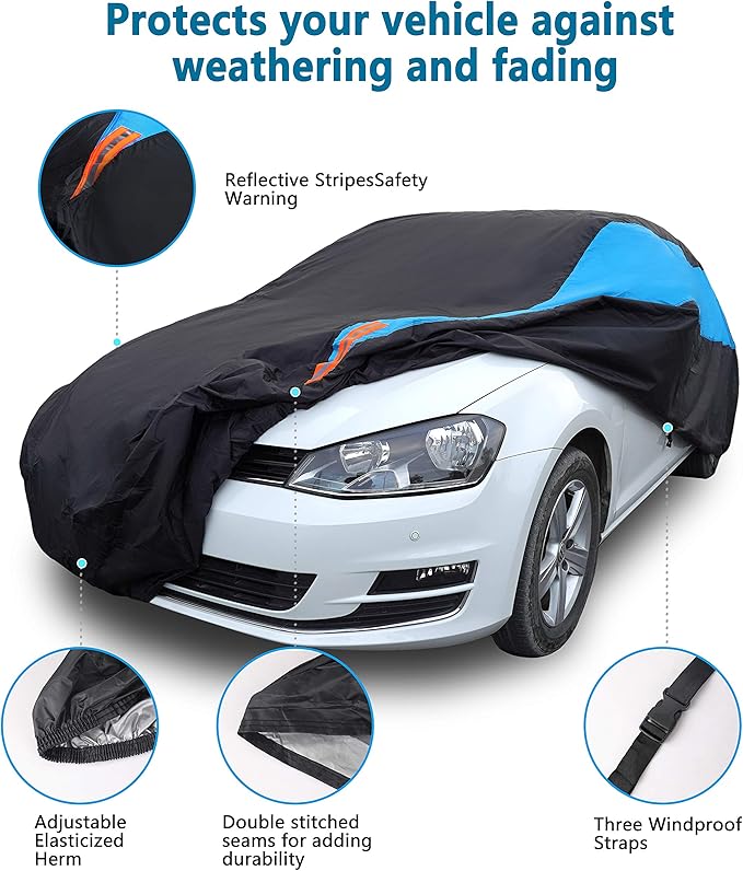 MORNYRAY Waterproof Car Cover All Weather Snowproof UV Protection Windproof