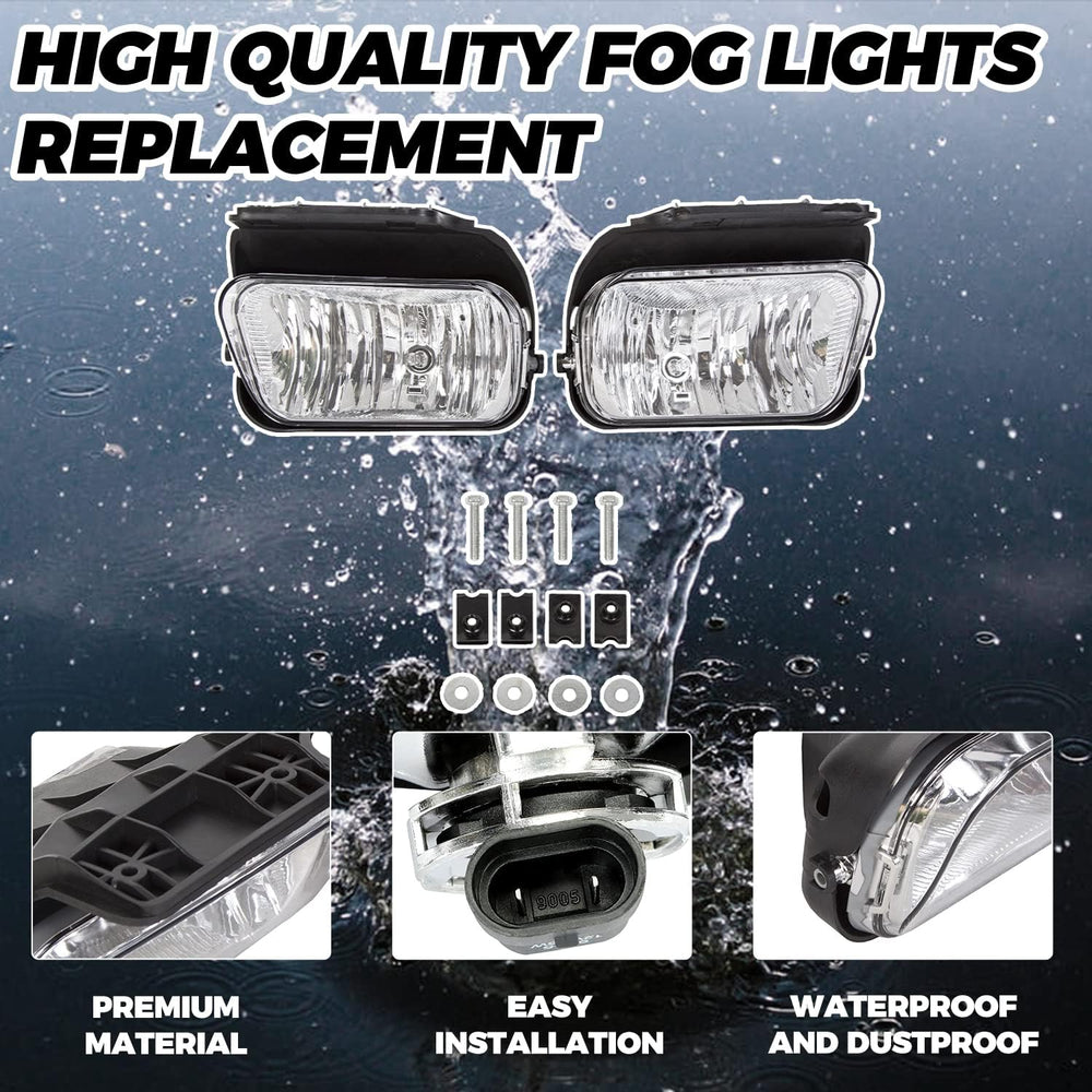 HECASA Bumper Fog Lights Compatible with Silverado Avalanche Fog Lamps