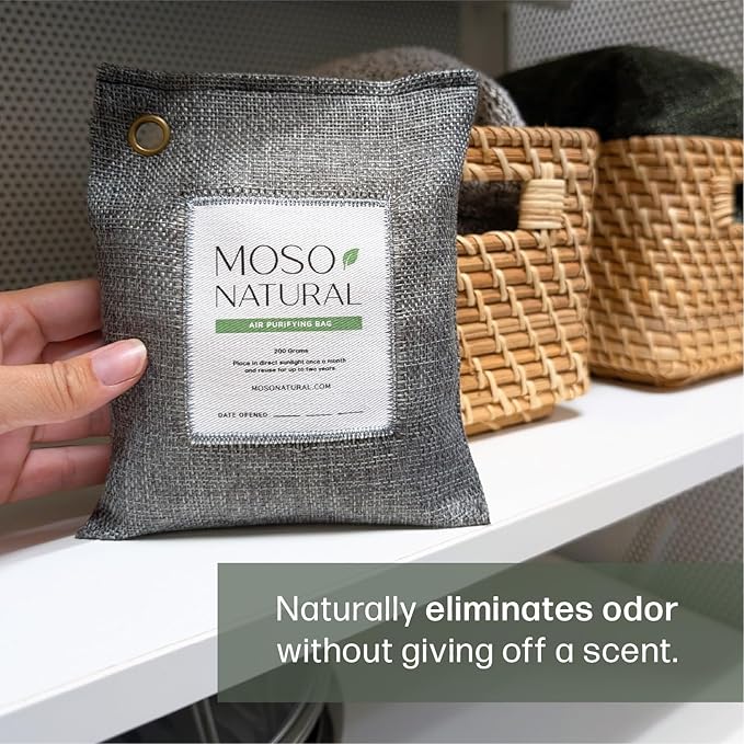 Moso Natural Air Purifying Bag 200g Bamboo Charcoal Odor Absorber (5 Pack)