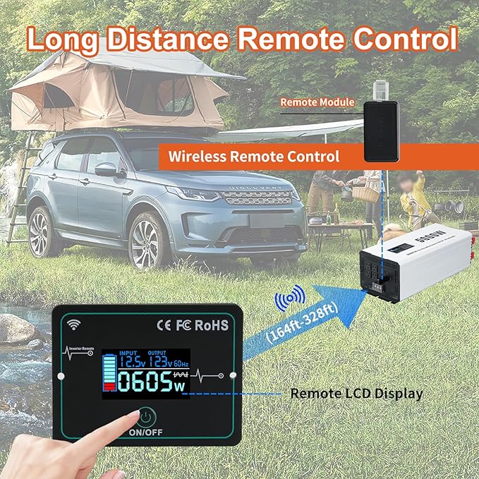 5000 Watts Power Inverter Peak 10KW, Pure Sine Wave 12V DC to 120V AC Off Grid