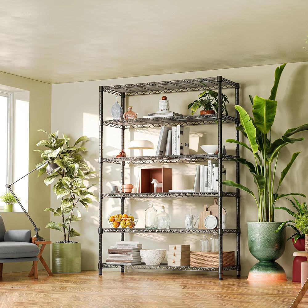 IZEUK 6 Tiers Garage Shelving Wide Storage Shelves Metal Shelves Heavy Duty