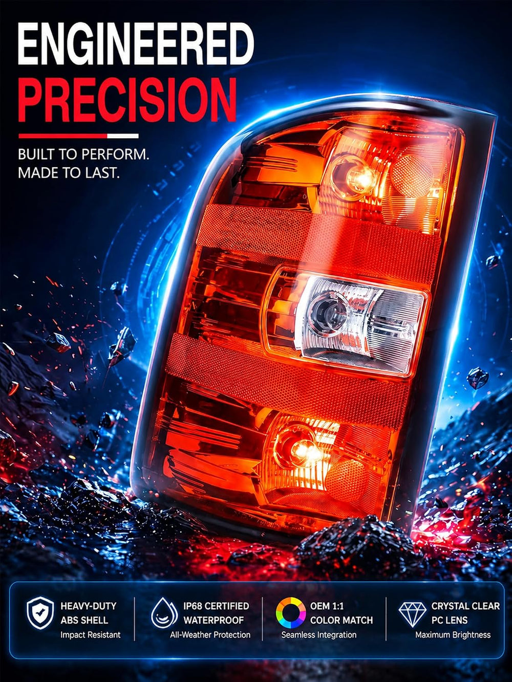 Tail Lights Assembly Fit 07-13 Chevy Silverado 1500 2007 2008 2009 2010 2011 ...