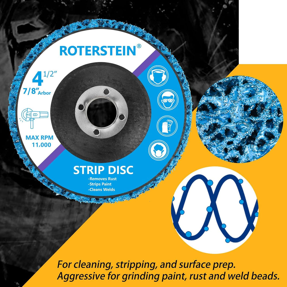 10 Pack Strip Discs Stripping Wheel 4.5 inch for Angle Grinder Clean and Remo...