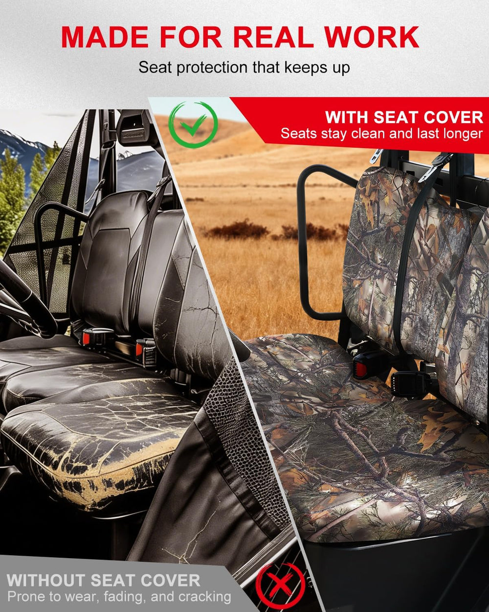 UTV Seat Covers Compatible with Polaris Ranger Crew 1000 Premium 2020–2025 an...