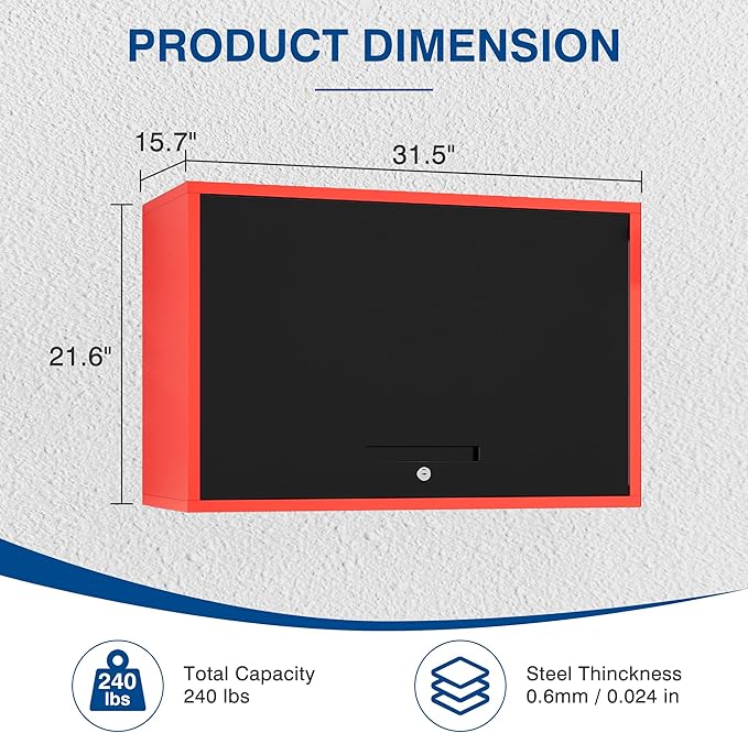 Metal Storage Cabinet Black Red Wall Cabinets