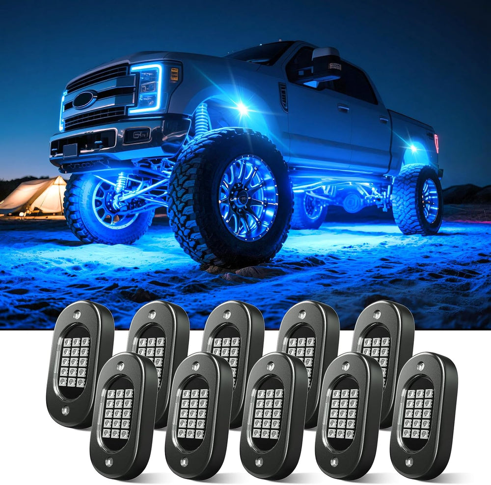 LED RGB Rock Lights for Trucks 14 pods with APP Control Underglow