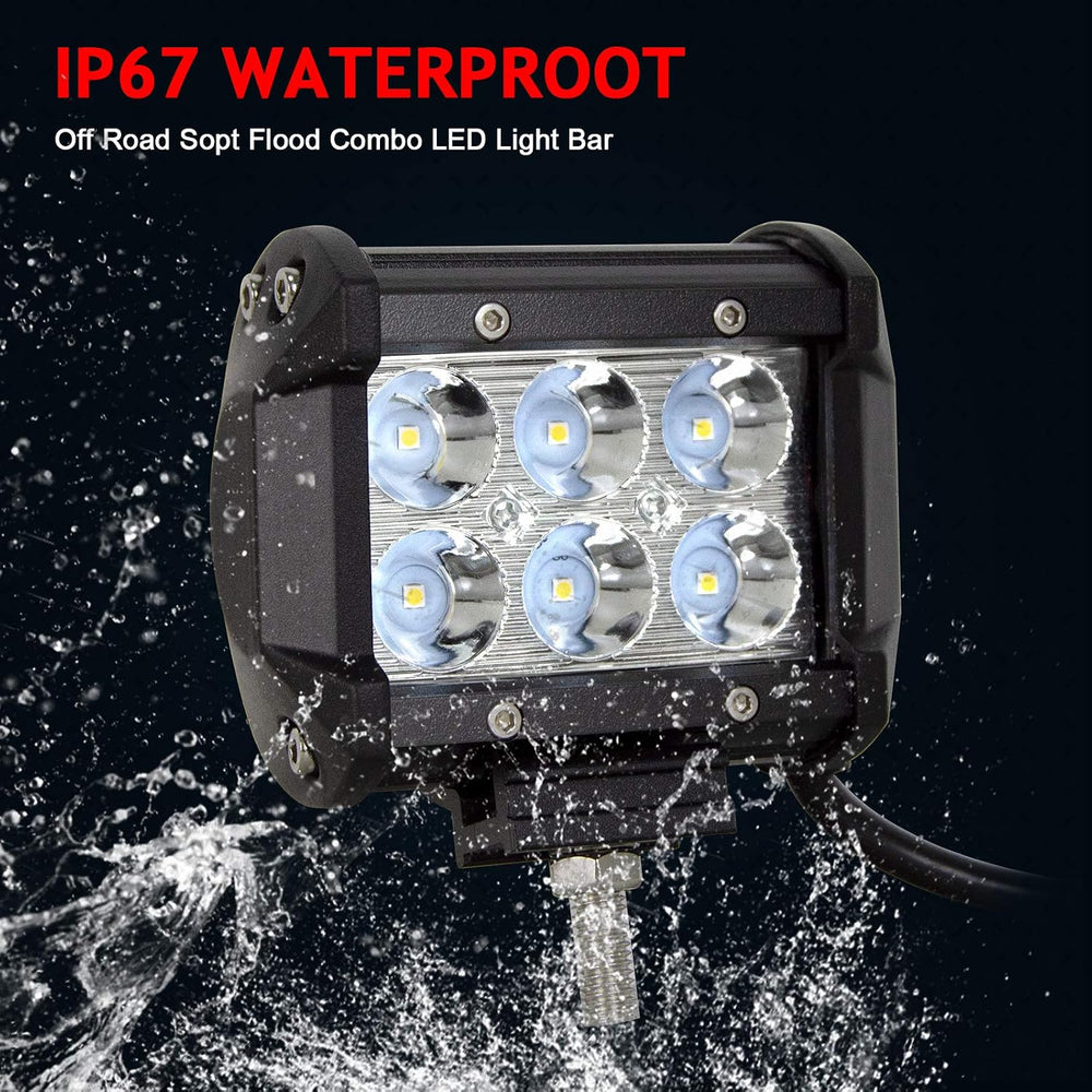 AUXTINGS 10 Piece 4 inch 18W Spot LED Work Light Bar Driving Lamp for Jeep Of...