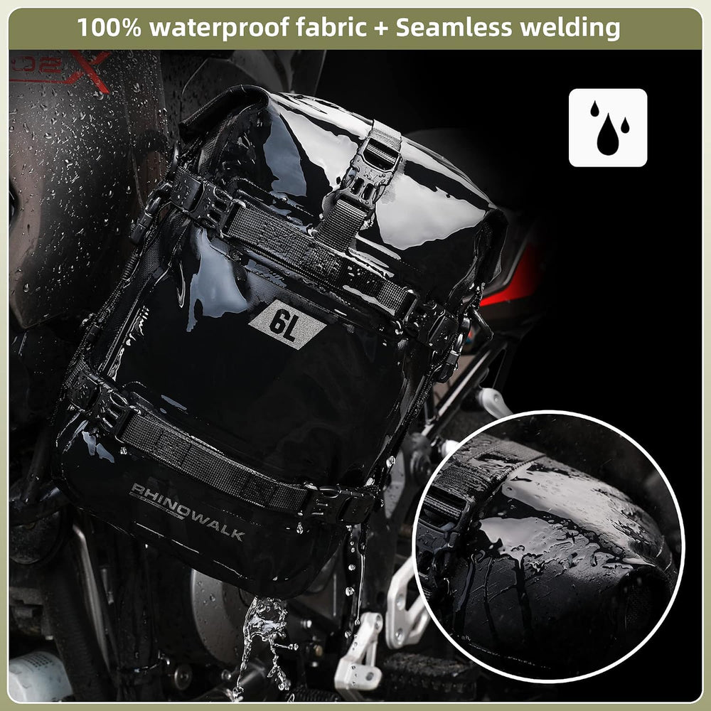 Rhinowalk Motorcycle Crash Bar Bag Waterproof 6L Motorcycle Frame Bag Saddle ...