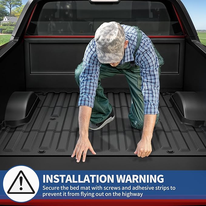 OEDRO Truck Bed Mat Fit for 2024 2025 Toyota Tacoma 5FT, TPE All Weather 2024