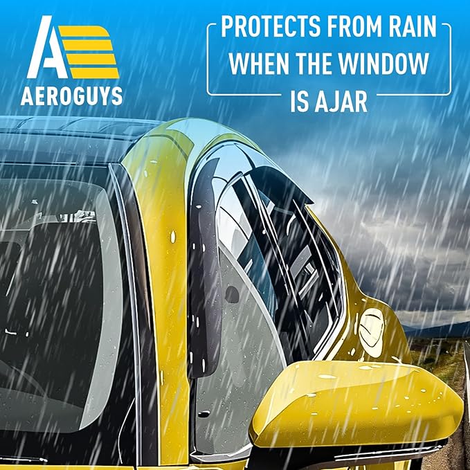 Extra Durable Window Deflectors Tape-On Window Visors Rain Guards Fit (4 pcs)