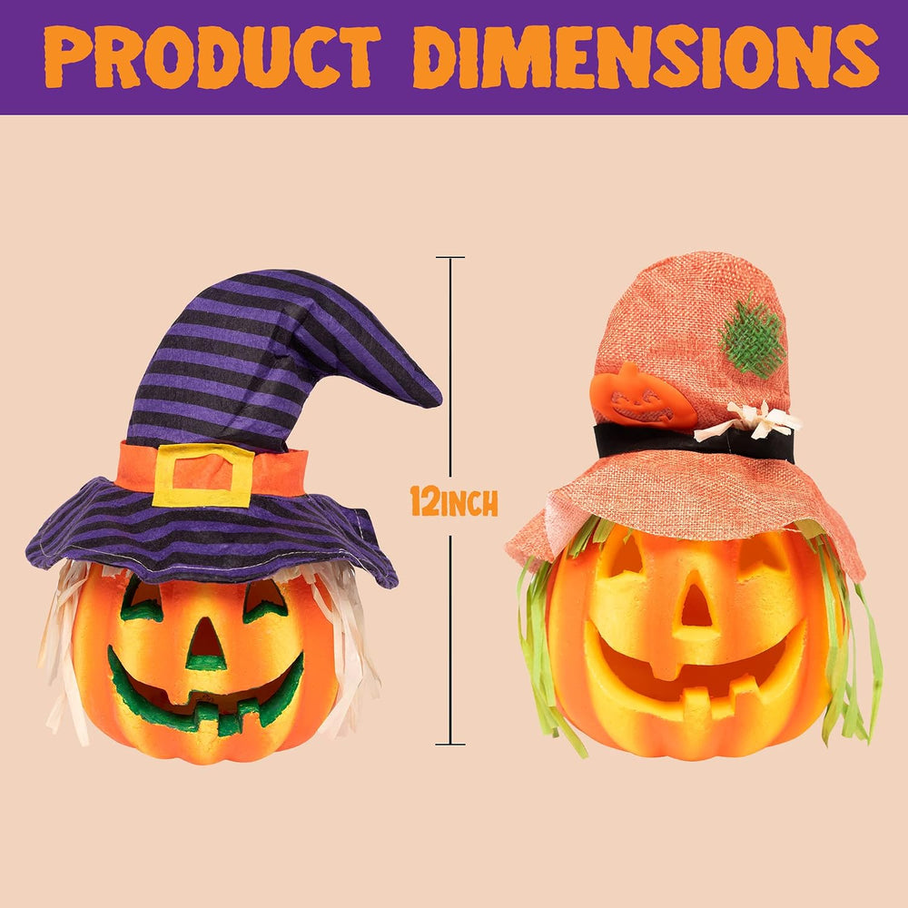 JOYIN 6 Pcs Light Up Pumpkins Halloween Decorations Outdoor Indoor Jack O Lan...