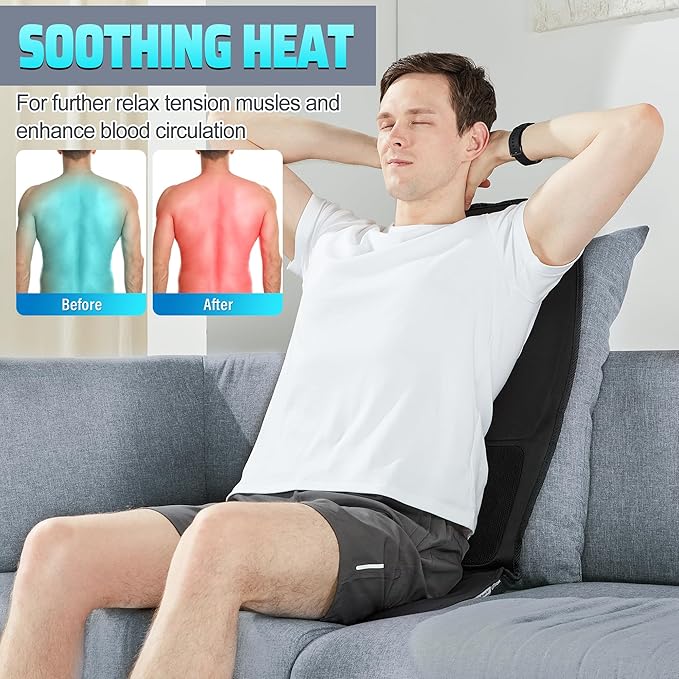 Massage Seat Cushion with Heat, Cooling Back Massager