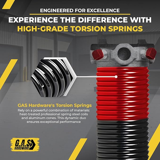 Garage Door Torsion Springs 225x2x27 Includes 1” Steel Bearing, and Winding Bars
