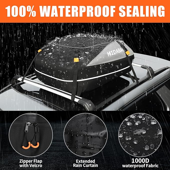 MIDABAO Waterproof Duty Car Roof Top Carrier-Car Cargo Roof Bag Car Roof Top