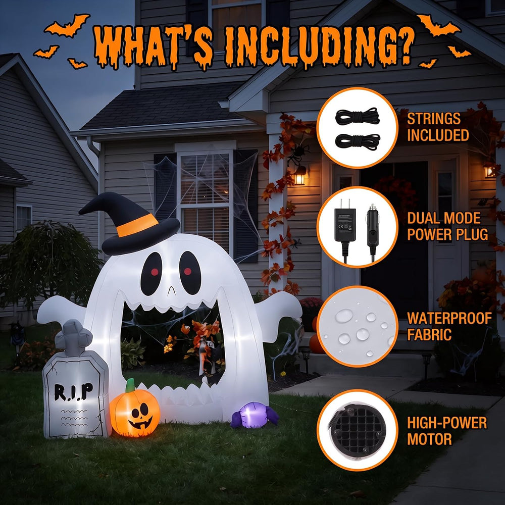 Halloween Trunk or Treat Inflatables 4 FT Outdoor Cute Ghost Car Decoration w...
