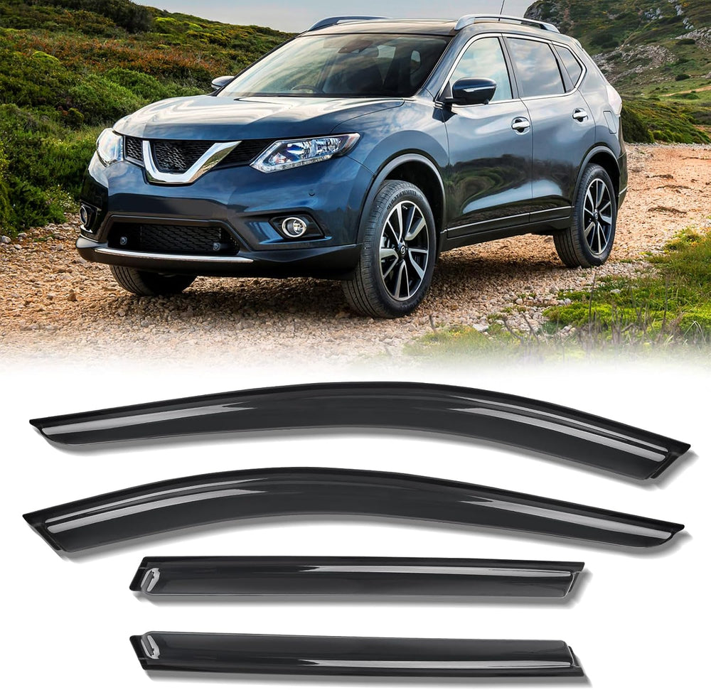 Rain Guards for Car Windows, Tape-On Window Visors Rain Guards Fit for (4 Pie...