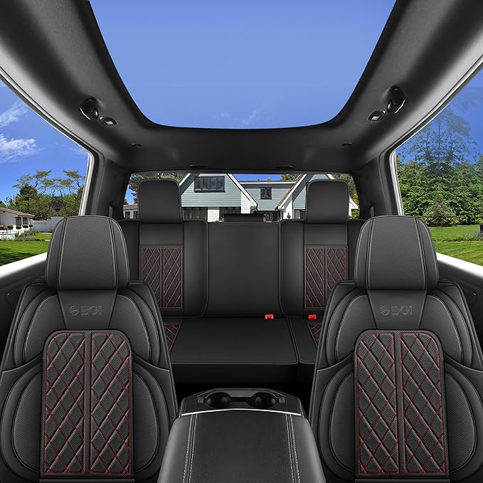 Car Seat Cover Custom Fit for Dodge Ram 1500 2500 3500 2002-2024 Faux Leather