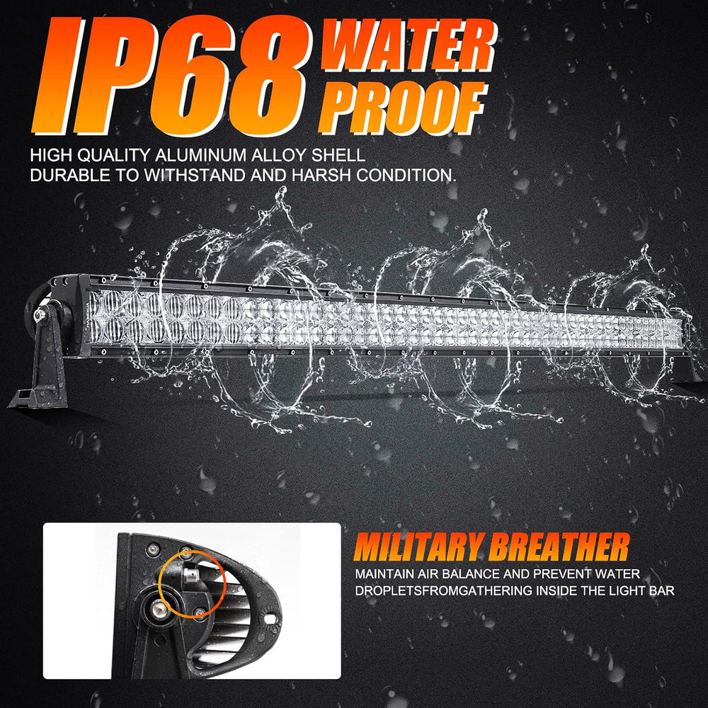 Auxbeam 5D Series 50 Inch LED Light Bar, 288W Off Road Driving Work Light