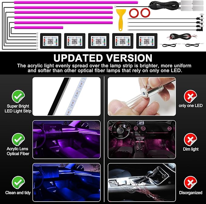 Acrylic Interior Car LED Strip Light