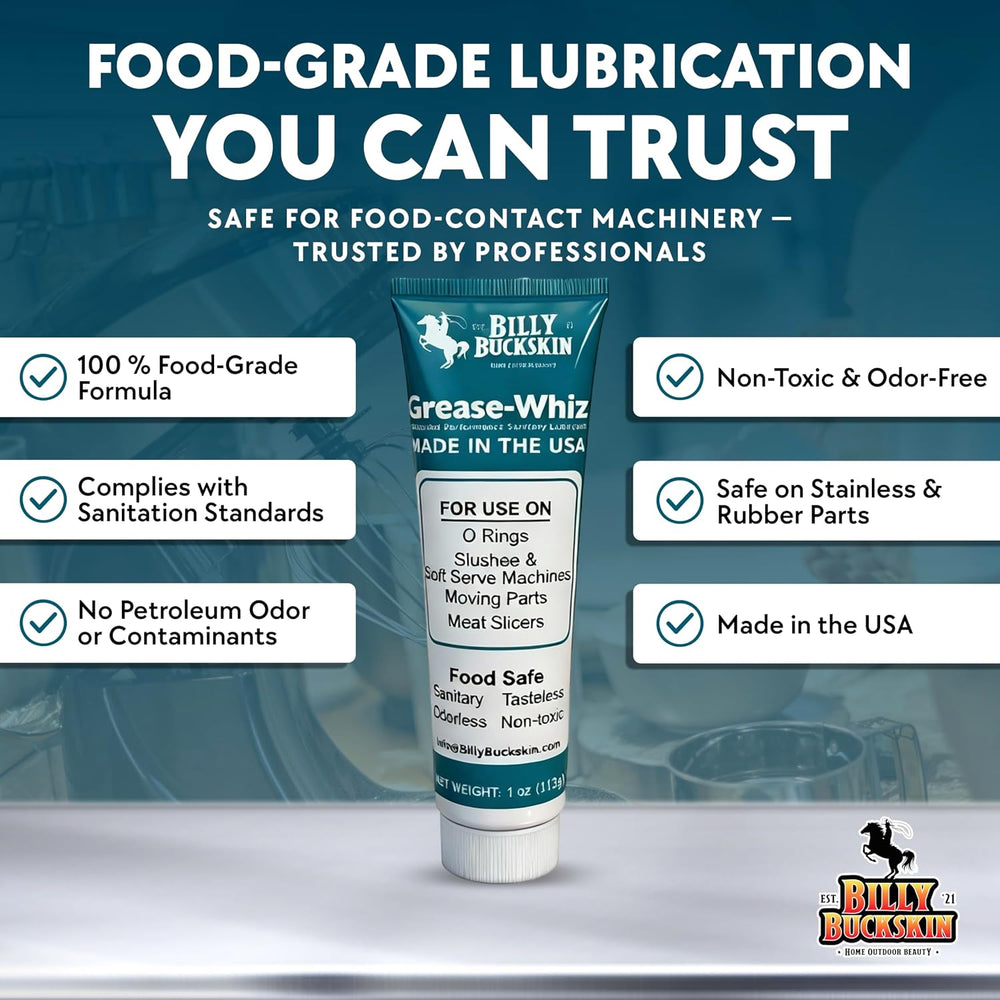 Billy Buckskin Grease-Whiz Food Grade Grease Lubricant, 4oz, 12-Pack