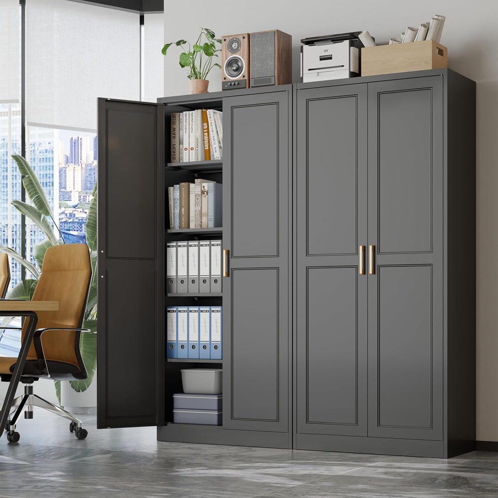 71"Tall Metal Kitchen Pantry Storage Cabinet with Doors& 4 Shelves
