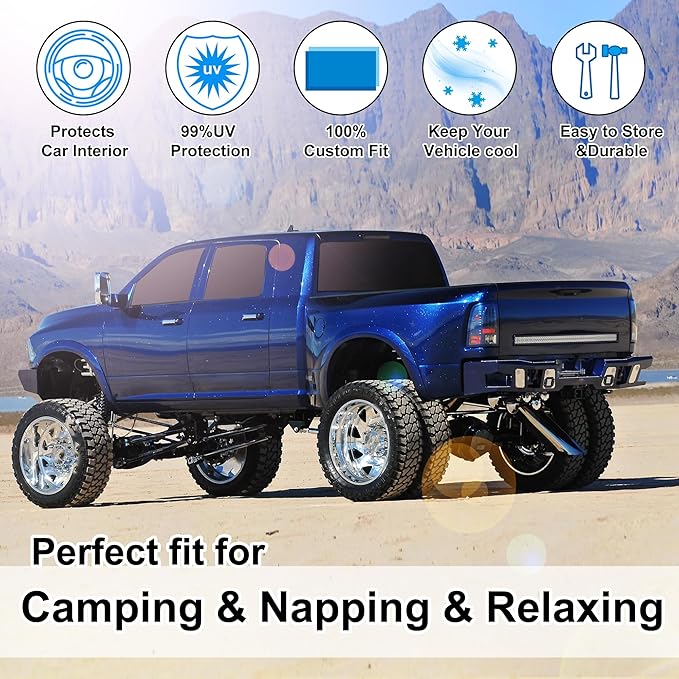 TINGLU Window Shades for Dodge RAM 2500 3500 2010-2025 Accessories Car Side (...