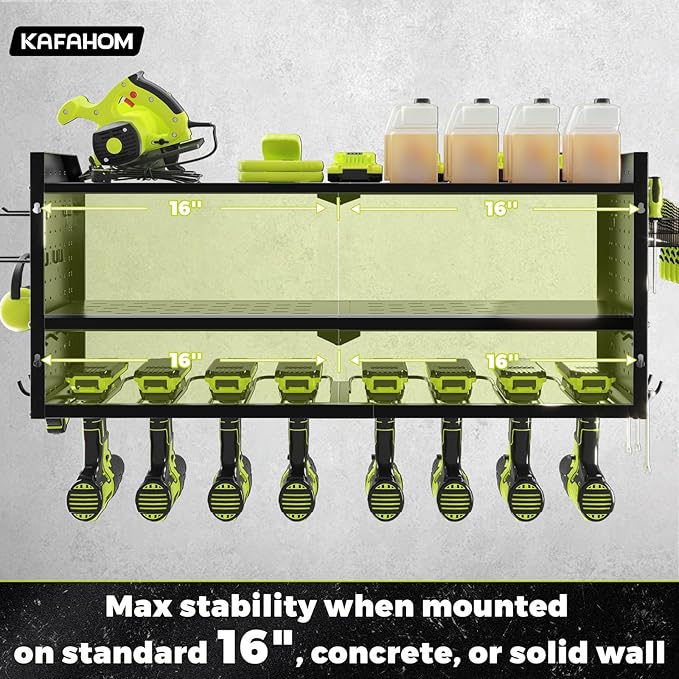 KAFAHOM Power Tool Organizer,Large 8 Drill Holder Wall Mount