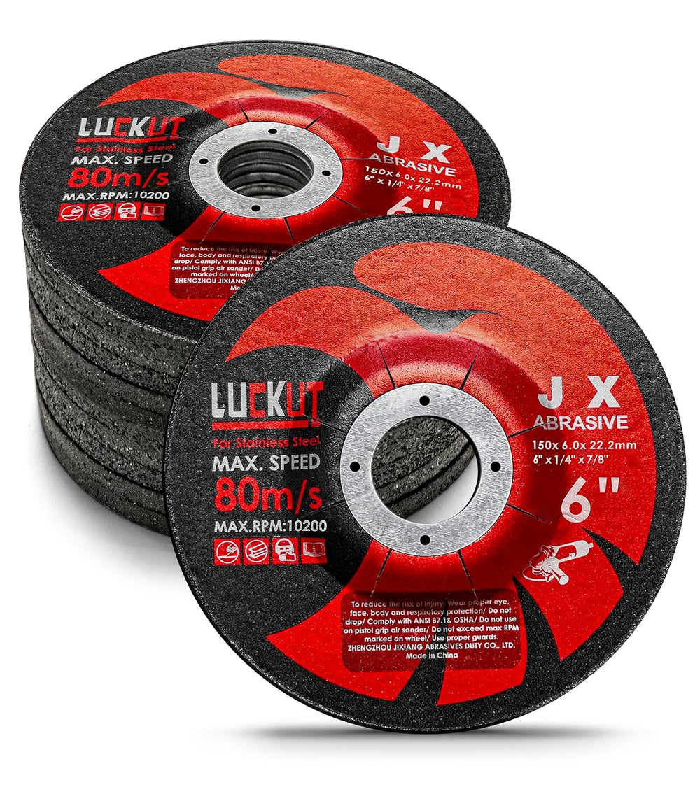 Grinding Wheels Discs, 6X 1/4 x 7/8 Inches, Aggressive Grinding for Angle Gri...