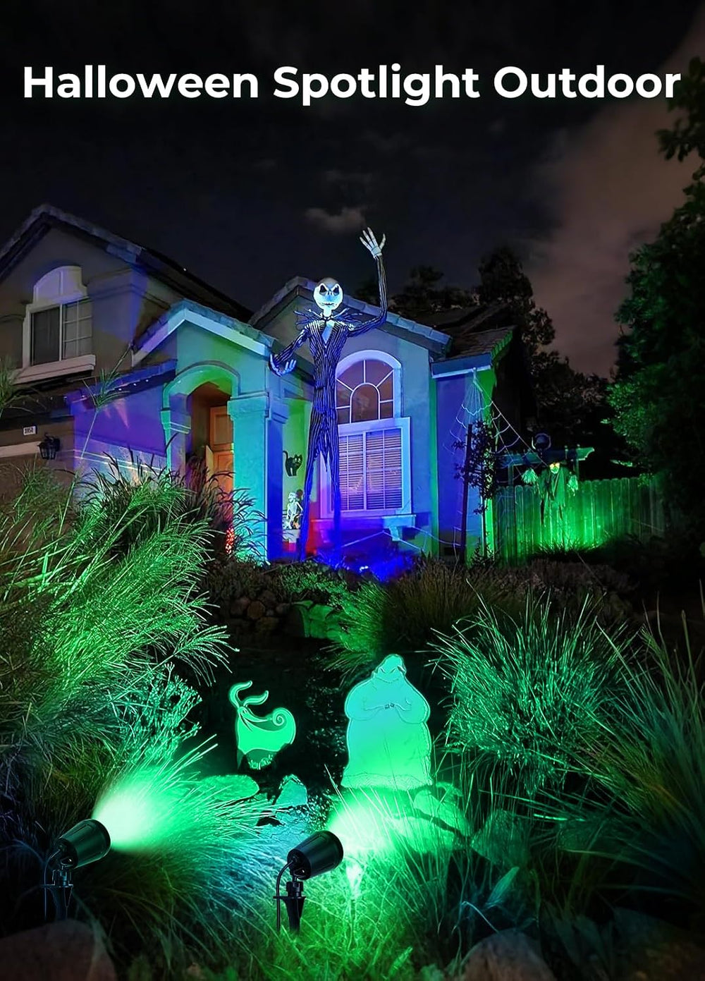 Christmas Spotlights Outdoor, 120V Plug-in Halloween Spot Light, 5000K LED La...