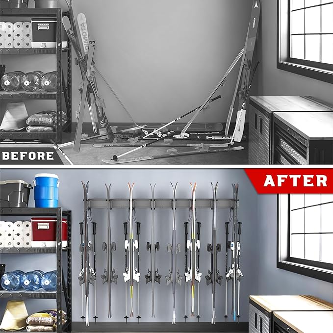 Ultrawall Ski Rack, Wall Mounted Ski Storage